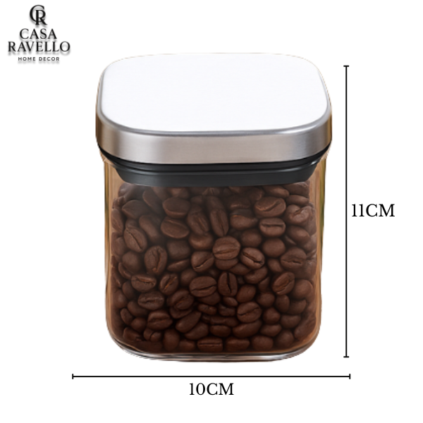 Kit 3 Recipientes Herméticos em Vidro e Inox - Linea Argento