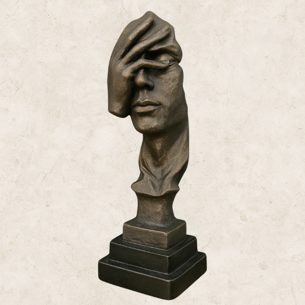 Silêncio da Arte - Estátua decorativa em Gesso
