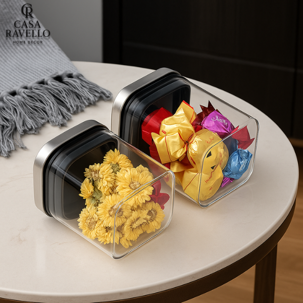 Kit 3 Recipientes Herméticos em Vidro e Inox - Linea Argento