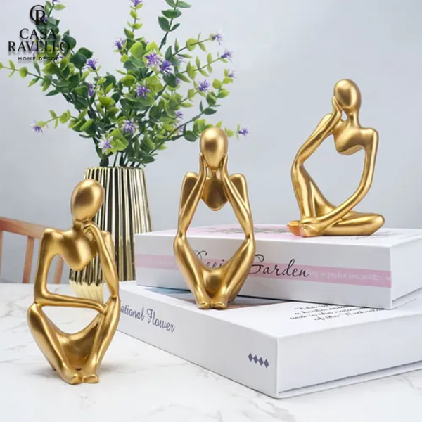 Tríade da Contemplação - Estátua decorativa em Resina