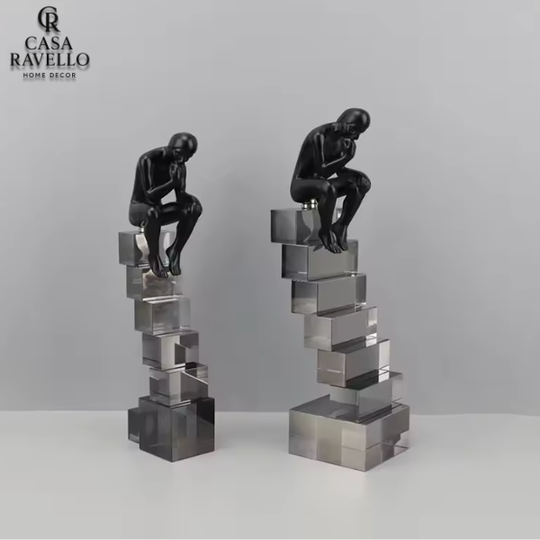 Estátua para decoração em Resina e Cristal - Dimensão do Pensamento