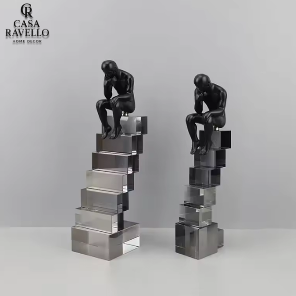 Estátua para decoração em Resina e Cristal - Dimensão do Pensamento