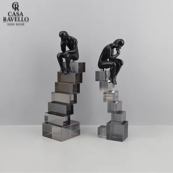 Estátua para decoração em Resina e Cristal - Dimensão do Pensamento