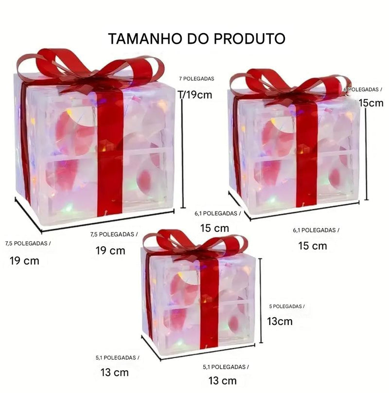 Kit Presentes 3D Luminescência de Natal